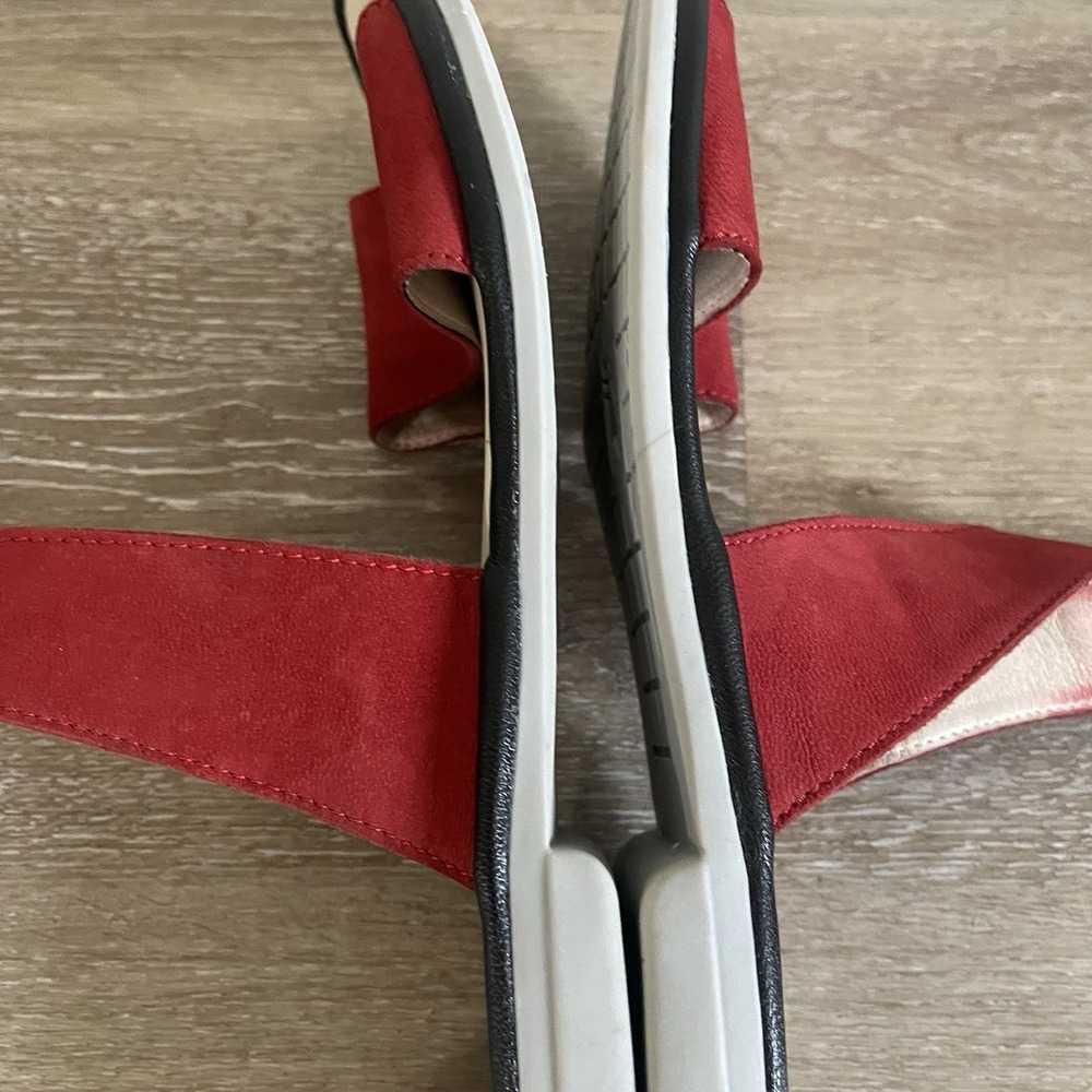 Fly London Red Suede Crossover Strap Sandals with Ankle Support - Picture 6 of 10